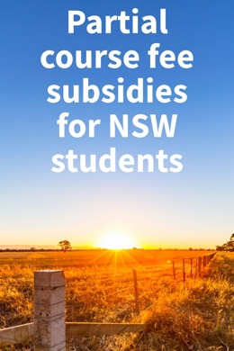 Partial subsidies available for NSW students